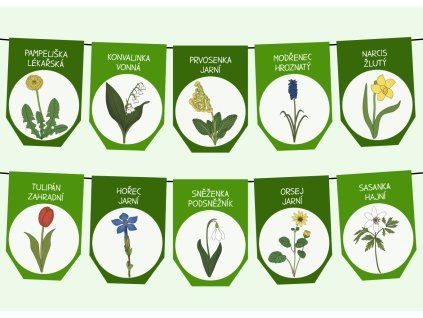 girlanda jarni kvetiny